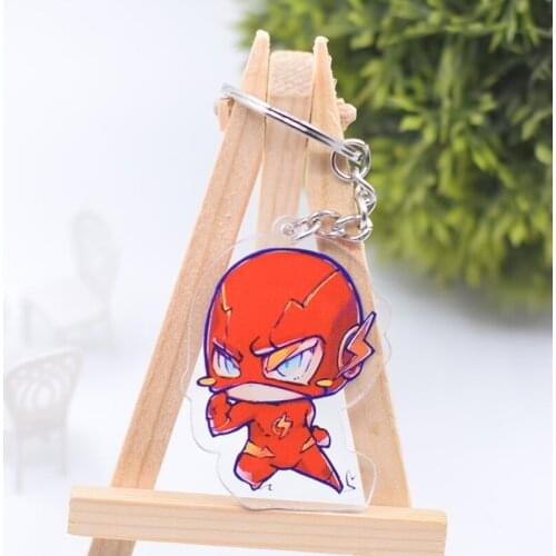 WL0078 Super Heroes Keychain Acrylic Cartoon Keyring Accessories
