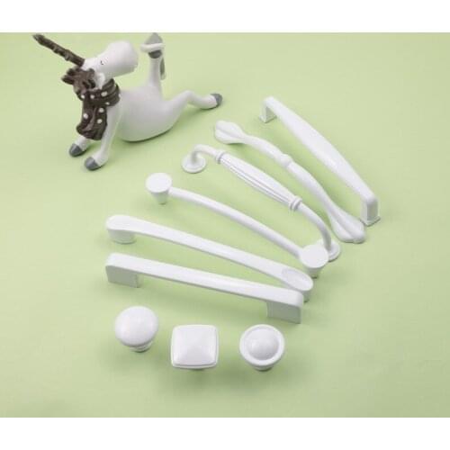 1PC Modern White Aluminum Furniture Handle European Stripe Kitchen Wardrobe Shoebox Door pulls Home Improvement