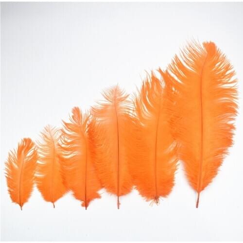 10Pcs/Lot Orange Ostrich Feather for Crafts 15-70cm/6-28" Feathers Ostrich Plumes Wedding Feather Decoration Carnaval Assesoires