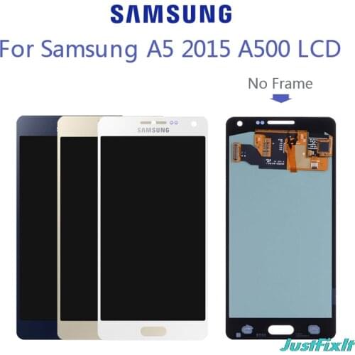 100% Original Super AMOLED For Samsung Galaxy A5 2015 A500 A500F A500FU A500H A500M LCD Display Touch Screen Digitizer