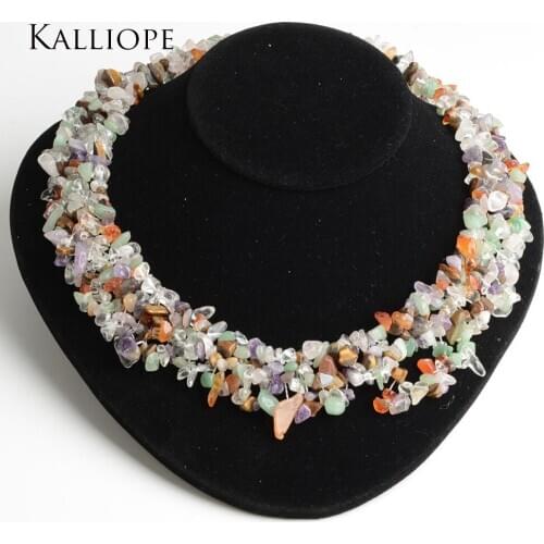 2019 Bohemian style fashion Semi-precious stones necklace three color unique design romantic accessories in summer