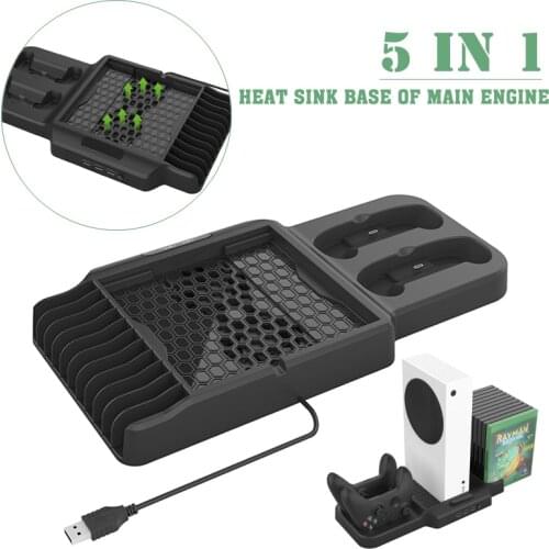 5-in-1 Vertical Stand+Controller Charger+Cooling Fans+USB Hub for Xbox Series X Console Accessories Dual Controller Chargers