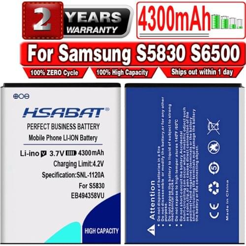 HSABAT EB494358VU 4300mAh Battery for Samsung Galaxy Ace S6802 B7510 i569 i579 i619 S5660 S5670 S5830I S5838 S6102 S6108 S5830
