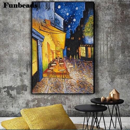 Full drill Diamond painting Abstract art, night terrace street Diamond embroidery Cross stitch resin office wall decor FF3971