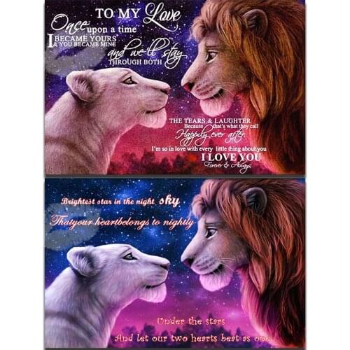 DIY Diamond Painting Starry sky lion Hot selling home decor art cross stitch full square round diamond embroidery animal mosaic