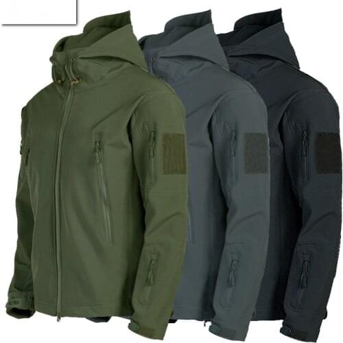 Army Shark Skin Soft Shell Clothes Tactical Windproof Waterproof jacket men Flight Pilot Hood Coat Military Field bomber Jackets