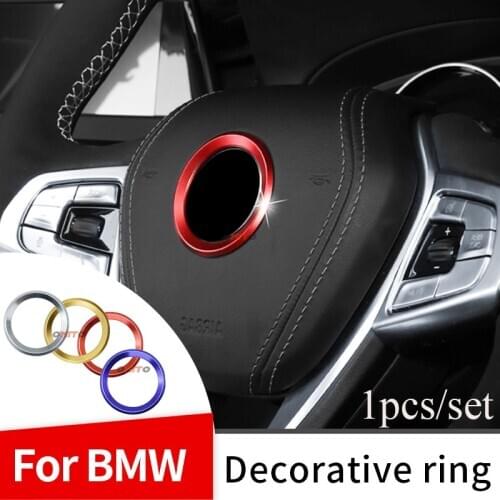 Car Styling Steering wheel Rings Decal Sticker Label Blue/red/silvery/gold 45mmx59.6mm Decoration For E92 E93 F02 E63 E64 E65