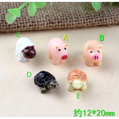 Free Shipping 10pcs 3D Kawaii Resin Cabochons Ornament Accessories Cute Animal Pig Turtles shape Clay Beads Charms DIY Material