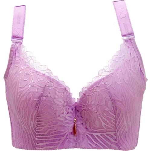 New Arrival thin Plus Size 50DEF 115DEF lace underwear women sexy mesh bra gather adjustable bras