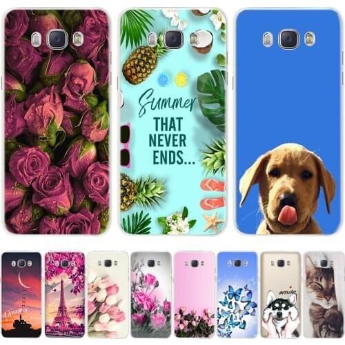 For Coque Samsung Galaxy J5 2016 Case Phone Back Cover Flower Silicone Case for Samsung J5 2016 J510 J510F Protector Cover Cases