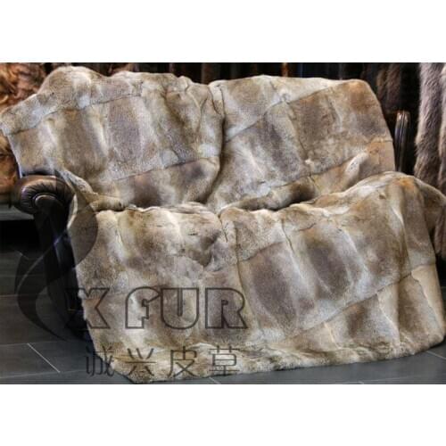 CX-D-08A 150x200cm Custom Made Natural Colour Rabbit Fur Carpet ~ DROP SHIPPING