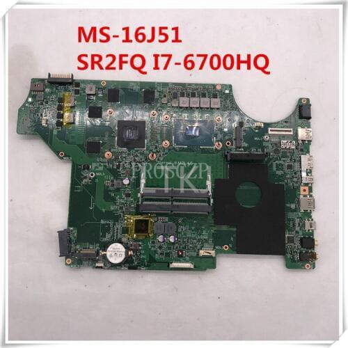 Free shipping For MS-16J51 Laptop motherboard With SR2FQ I7-6700HQ CPU GTX960M N16P-GX-A2 100% full Tested