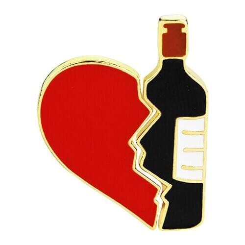 Cute/Romaantic Heart Of Two parts Pins Zinc Alloy Brooches For Lovers' Gifts