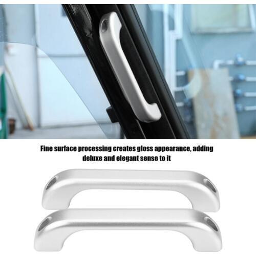 New 2Pc Car Interior Chrome Aluminum Alloy Grab Door Handle Cover Trim for Land Rover Defender 110 90 2007-2016 Car Accessories