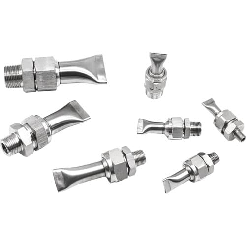 Stainless Steel Flat Mouth Duck Beak Universal Adjustable Spherical Fan Slot Type Blowing Cooling Nozzle Pack of 10