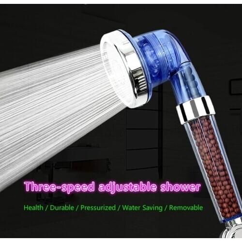 New multi-function three-speed adjustable negative ion spa shower automatic pressurized water-saving handheld nozzle set shower