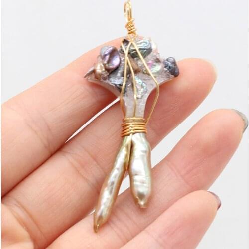 New Style Pendant Natural Freshwater Pearl Irregular Winding Stone For Jewelry Making DIY Necklace Accessory