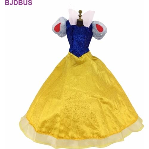 Limited Collection Fairy Tale Dress Cosplay Princess Wedding Party Yellow Gown Clothes for 17'' Doll 43cm Doll Accessories Toys
