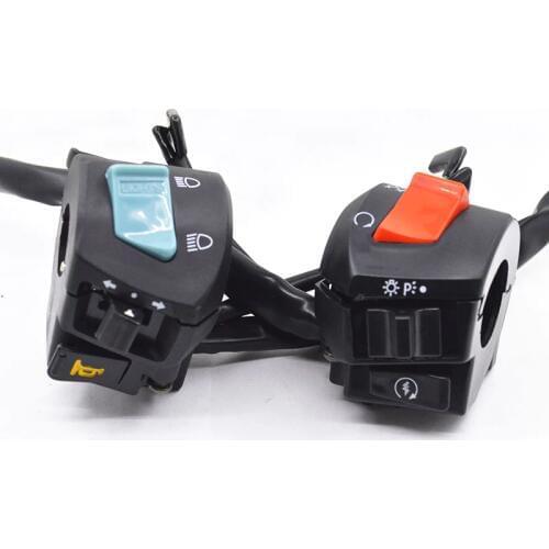 Motorcycle 7/8'' 22mm Handlebar Switch Start Horn Turn Signal Headlight Dimmer Button