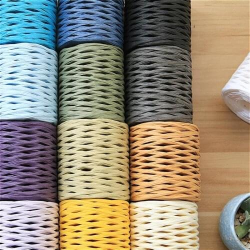 200 meter reel Raffia Straw Yarn Hand Crocheting Yarn for Diy Handmade Hats Handbags Cushions Packing Wrapping Material Sup