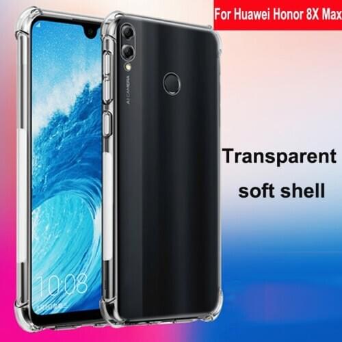Luxury Shockproof Clear Soft Case Capa For Huawei Honor 8X Max Phone Case Silicone Back Cover For Honor 8XMax ARE-AL00 TPU Shell