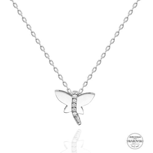 Silverlina Silver Swarovski Zirconia Stone Dragonfly Pendant
