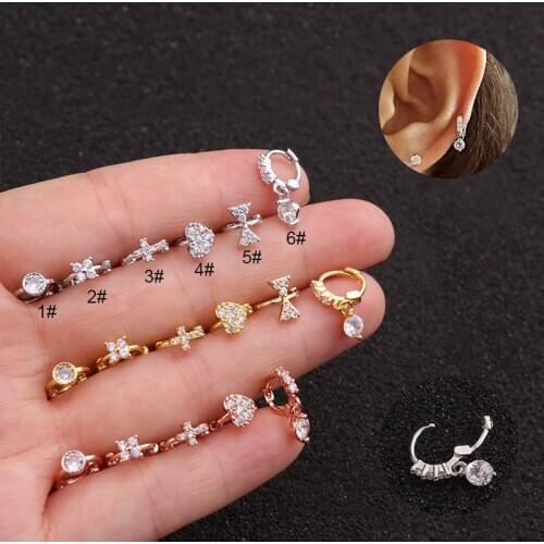 Chissen 1Pc New Yellow Rose Gold Color Tiny Hoop Helix Piercing Jewelry Small Hoop Cartilage Tragus Rook Daith Earring