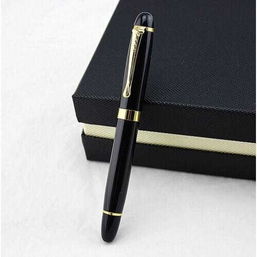 Luxury Metal Roller Ball Pen 0.5mm Black Gold Clip Office Business Writing Ballpoint Pens Gifts Stationery Supplies