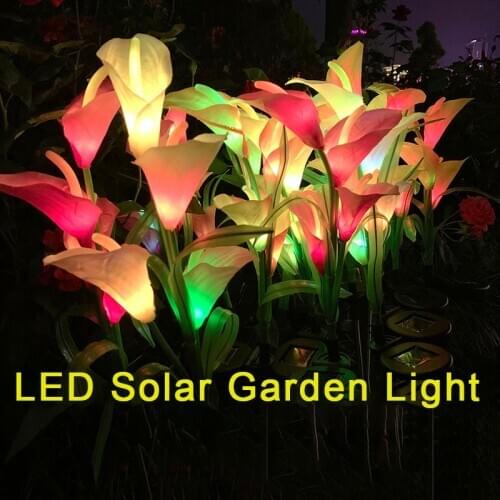 Solar Garden Lights LED Calla Lily Lawn Light Waterproof Outdoor Landscap Lighting Solar Light For Patio Path Garden Decoration