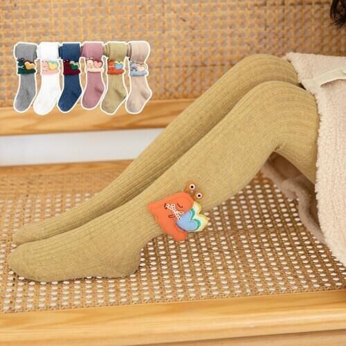 Spring Autumn Knitted Children Pantyhose Cotton Double Needle Tights for Girls Cute Animal Baby Girl Winter Clothes