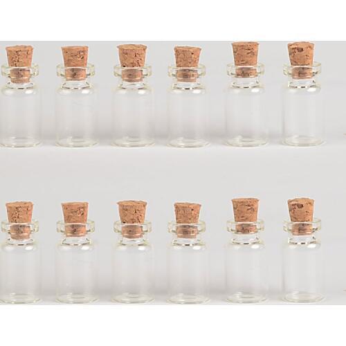100 pcs 13x24x6 mm Glass Bottles Pendants With Corks DIY 1 ml Clear Transparent Empty Decorative Mini Cute Perfume Glass Vials