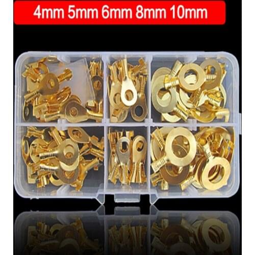 150PCS DJ431 Round Terminal Block Cold-Pressed Connector o-Type Tab Wiring Nose Copper Nose Combination Set