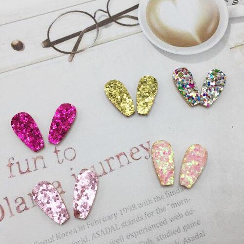 2cm 80pcs/Lot Shiny Ear Padded Appliques for DIY Children Hair Accessories