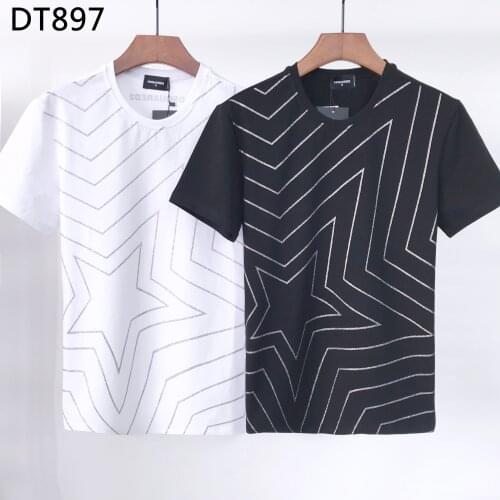 2021 Dsquared2 Classic Men basic T-shirts Streetwear Print Casual O Neck Short Sleeve tees M TO XXXL