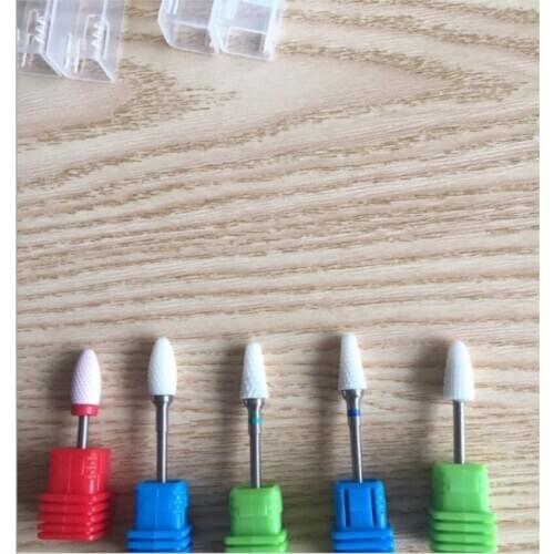 3/32" Medium Flame Nail Drill Bit Polish Tool Ceramic Grinding Stone Head Electric Manicure Cutter Nail Files 20pcs
