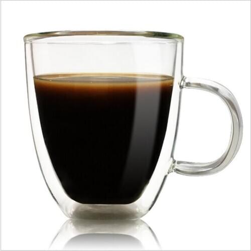 350ml Double wall Glass Coffee Mug Daily Drinkware Juice Health Tea Time Cup Office Water Tea Milk Cup Christmas Gift Popular