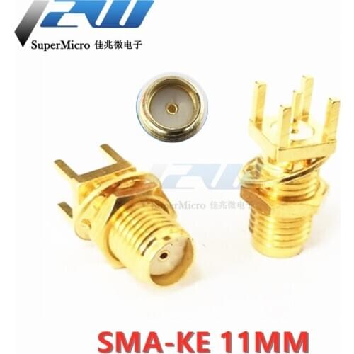 5pcs/lot Antenna seat SMA-KE outer screw inner hole lengthened 11MM 50 ohm straight straight foot SMA seat