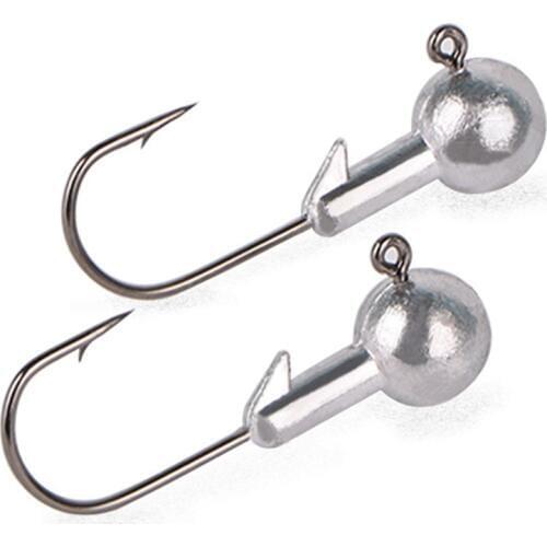5PCS Strengthen The Primary Color Lead Hook Jig Head Grip Hook Lead Hook For Fishing Jig Head Lure Hard Bait Soft Worm Jig Hook