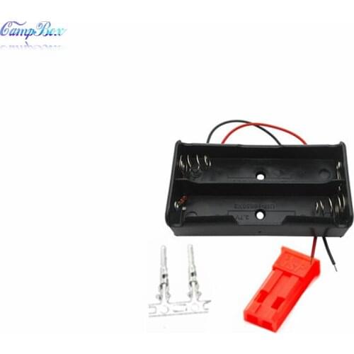 50Pcs 2x18650 Battery Case Holder Socket Wire Junction Box With 15cm Wires, JST 2.54 Male Header and Crimps