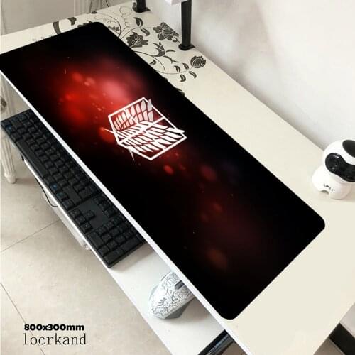 Attack on Titan Anime Large Lock Edge Mouse Pad Computer Mousepad Logo Gaming Padmouse Gamer Laptop Keyboard Mouse Mats