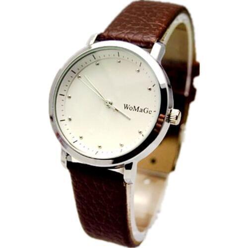New Men Business Simple Dial 5 Colors Leather Band Wristwatch Woman Luxury Silver Case Ladies Fashion Casual Quartz Watch hot