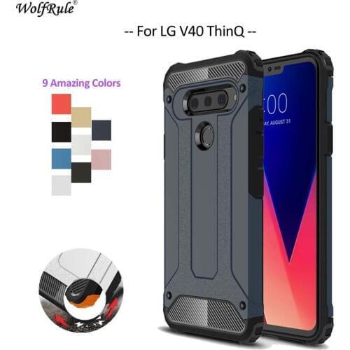 For Cover LG V40 ThinQ Case WolfRule TPU & PC Armor Protective Bumper Pouch Phone Case For LG V40 ThinQ Cover Funda 6.4