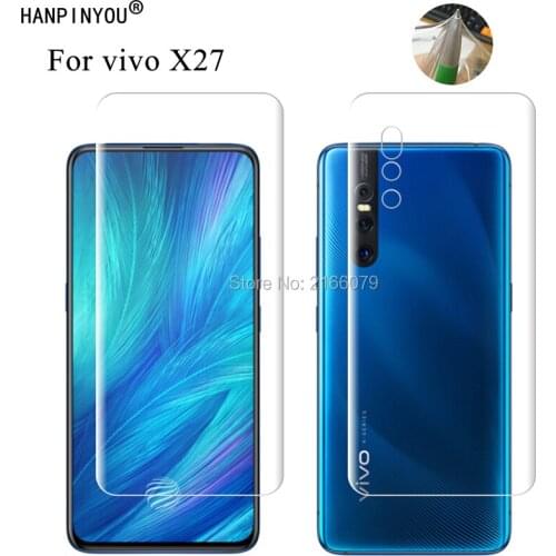 For vivo X27 6.39" Soft TPU Front Back Full Cover Screen Protector Transparent Protective Film + Tools (Not Tempered Glass)