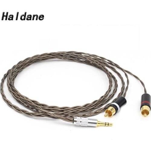 Haldane HIFI 3.5mm Stereo to 2 RCA Male Cable Nordost Odin Siver Plated 3.5mm to Double RCA Male Audio Aux Cable