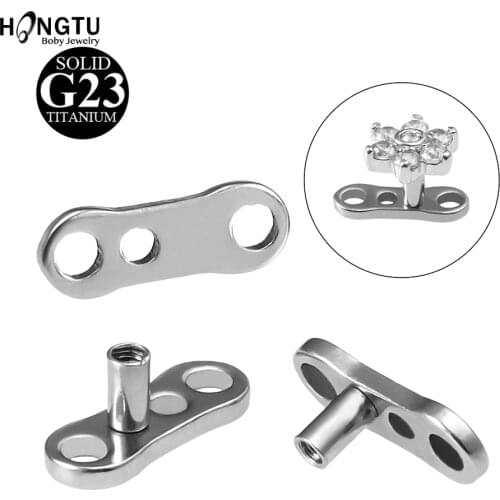 HONGTU 1PC G23 Titanium Dermal Anchor Base Skinner Diver Micro Skin Diver Dermal Piercing Skinner Implants Piercing Body Jewelry