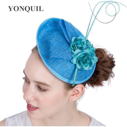 Imitation Sinaamy Mariage Bridal Hat Chapeau With Flower Wedding Women Headpiece Mesh Party Formal Fascinator Hat And Headband