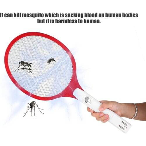 1pcs Quality Rechargeable LED Electric Insect Bug Fly Mosquito Zapper Swatter Killer Racket 3-layer Net Safe Hot Sale Drop Ship