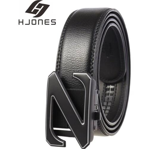 HJones Unique Design Leather Belt High Quality Pin Buckle for Business Man Waistband Casual Belts Fashion HJ0249