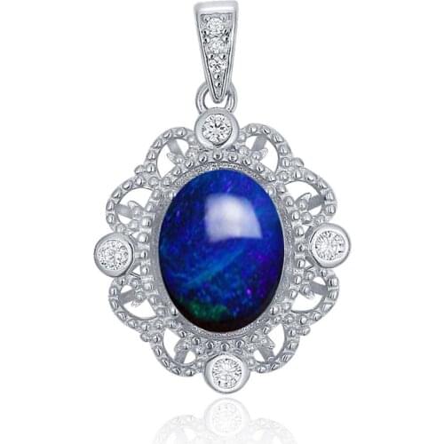Beautiful 2.0ct Black Opal Silver Jewelry 925 black opal pendant/925 opal pendant Necklace/opal pendant gemstone