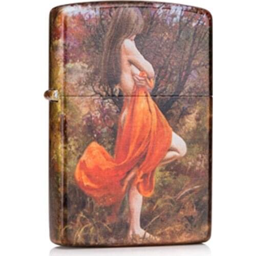 ZIRRO Color Printing Classic Painting Series Metal Kerosene Windproof Lighter Flint Fire Starter Lighter for Kitchen BBQ Stove